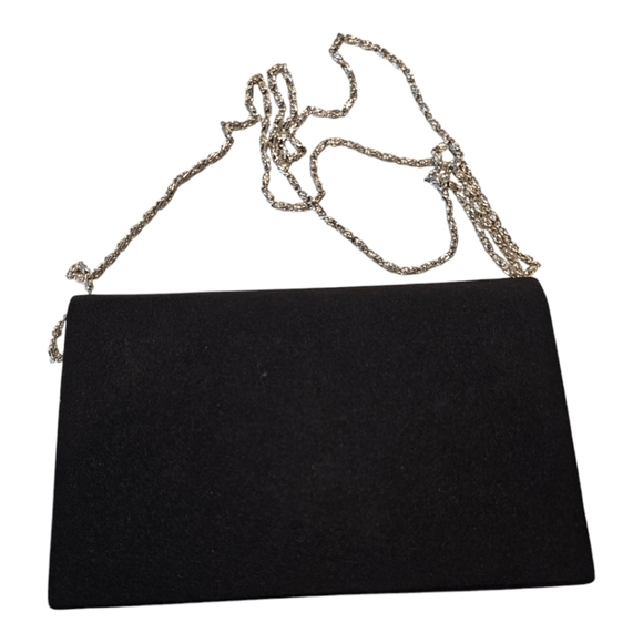 The Little Black Evening Shoulder Purse with Silver Chain - Picture 2 of 8